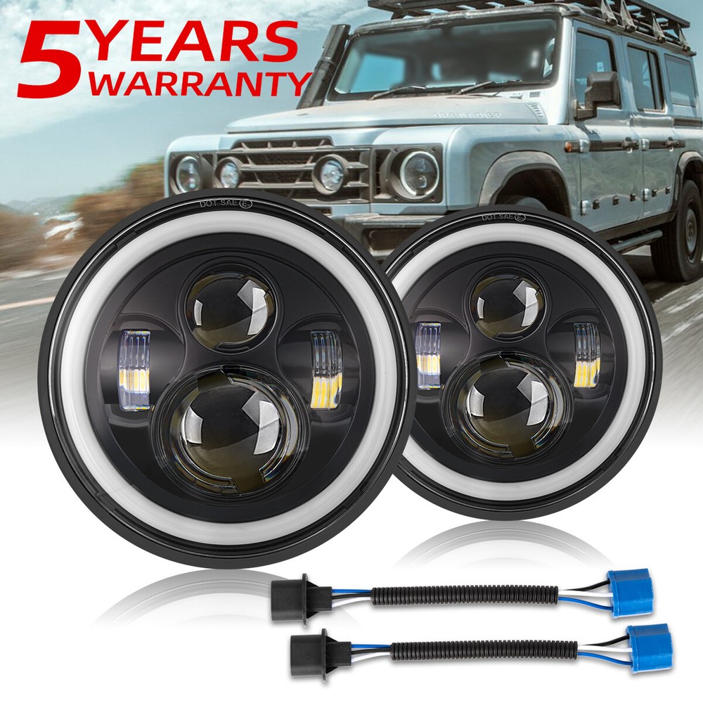 2x7 inch LED round headlights high and low beam 6000k for 2008-2016 jeep patriot
