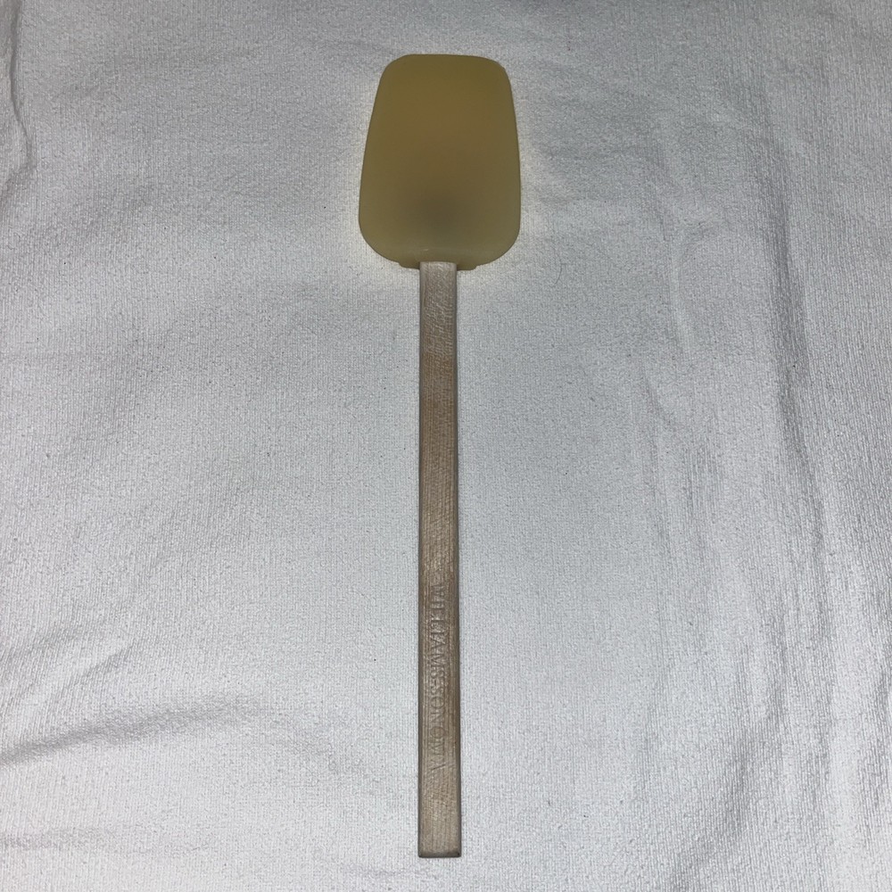 Vintage Williams Sonoma Yellow Silicone Spatula Wooden Handle Baking Mixing Tool