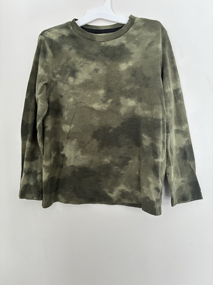 Old Navy Kids Boys Tie Dye Cotton Blend Crewneck Long Sleeve Shirt Olive Green M