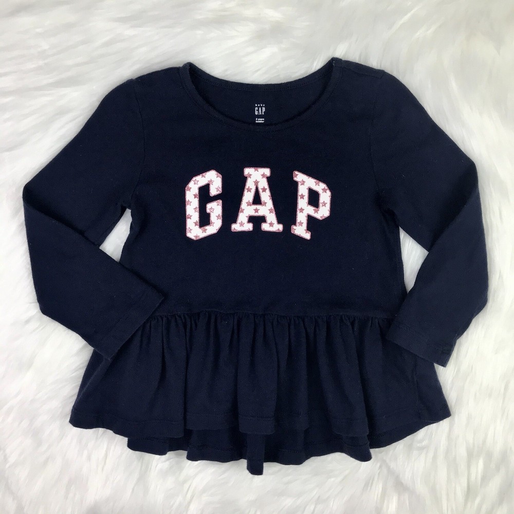 Gap Toddler Kids Girls Ruffle Long Sleeve Flared Dress Tunic 2Y