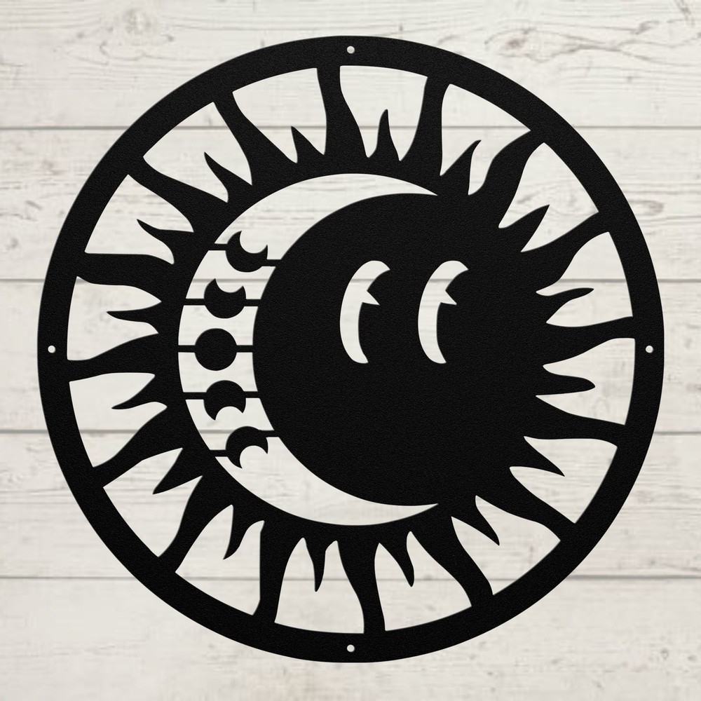 Sun and Moon Metal Decor Art Sign Home Decor Housewarming Gifts Astrology Lovers