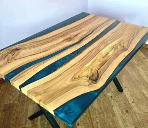 Epoxy Resin Table Top, Blue Resin River Epoxy Center Table Top Furniture Decors