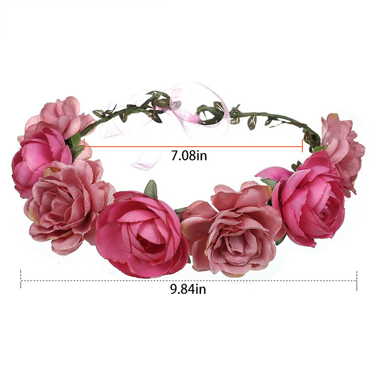 Adjustable Women's Leave Flower Headband Crown Garland Wreath Wedding Festival