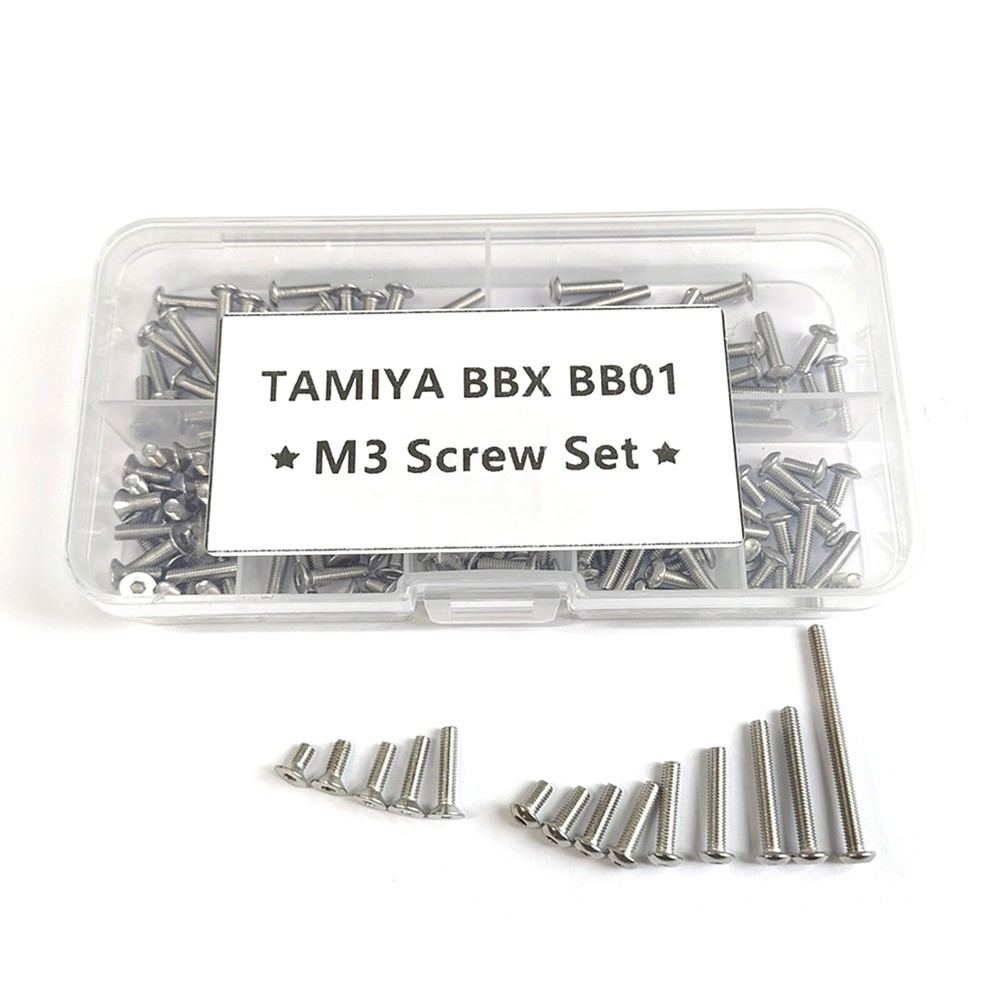 Stainless Steel M3 Hex Screw Kit for TAMIYA 1/10 RC BBX BB-01 Buggy