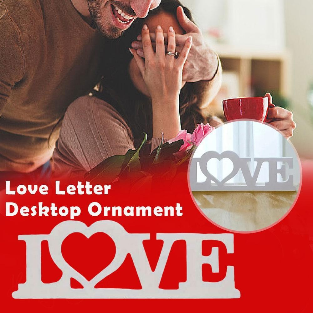 Valentines Day Love Sign Wooden Blocks Freestanding Decor V-Day Gift X7S3-image