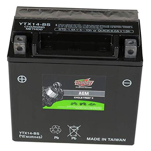 12V 12Ah CYTX14-BS Cycle-Tron Powersports Battery for Motorcycle ATV