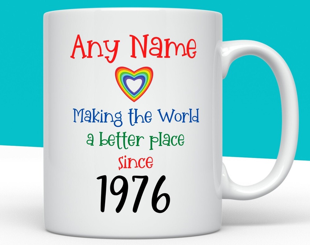 Personalised 45th Birthday Mug Making The World A Better Place Since 1976 Happy
