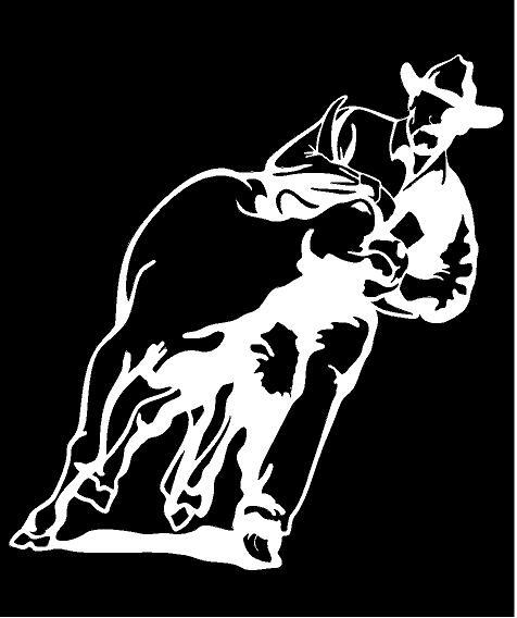 Steer Wrestling Vinyl Decal Rodeo calf cowboy country bull sticker window