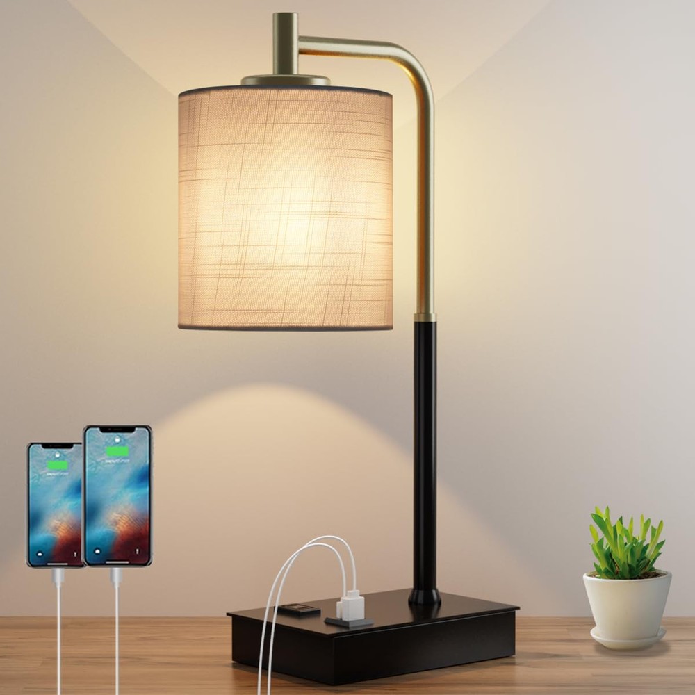 Mafeiyan Modern Touch Control 3-Way Dimmable Bedside Table Lamp US Plug