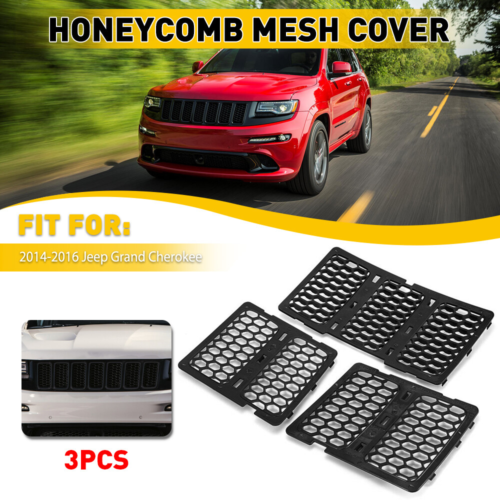 Black Mesh Grille Insert Kit Front Grill For Cover Jeep Grand Cherokee 2014-2016