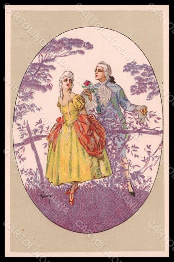 Artist Signed Bianchi Couple Glamour Lady serie 2470 postcard VK7202