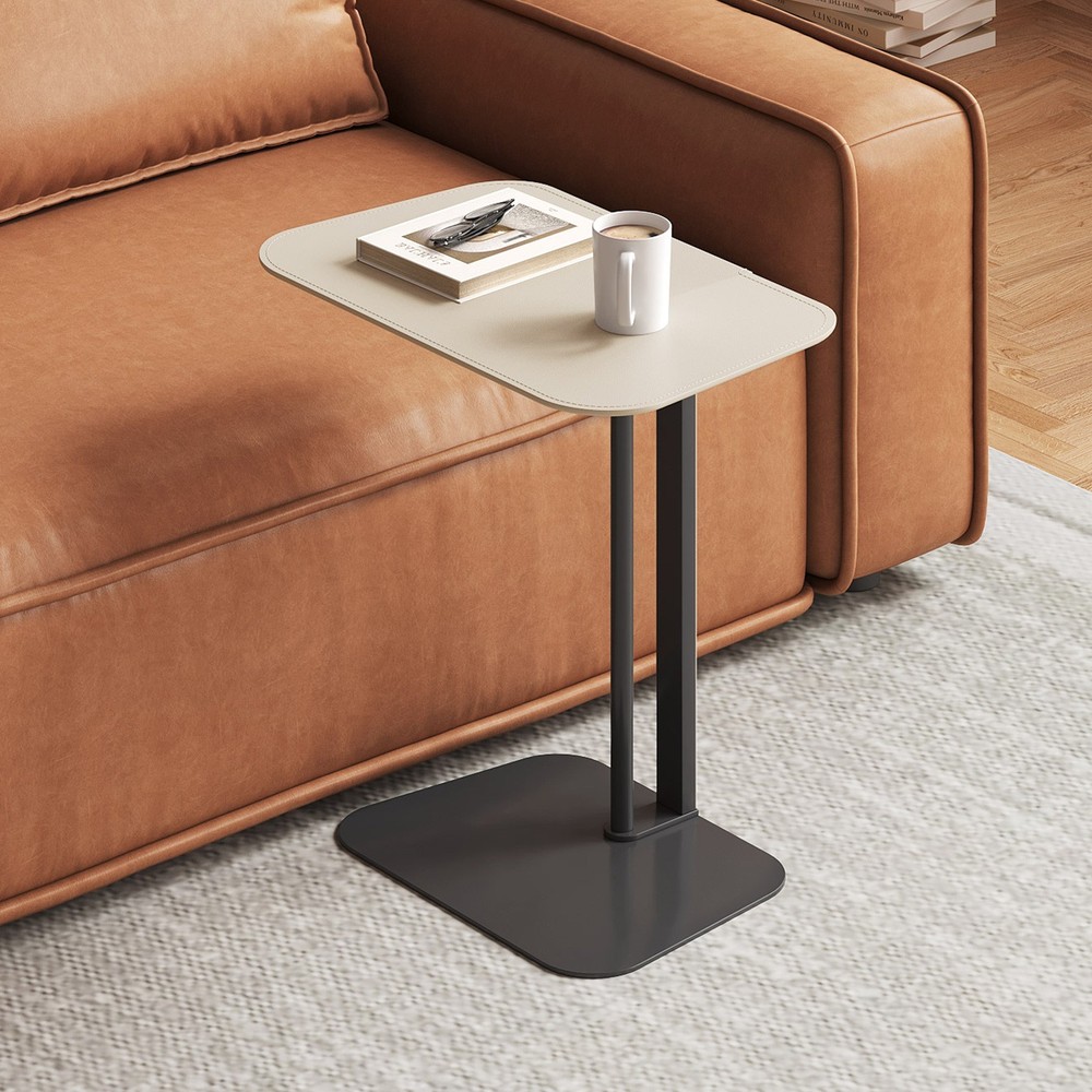 C-Shaped End Table Small Sofa Side Table with Anti-Slip Base for Living Room