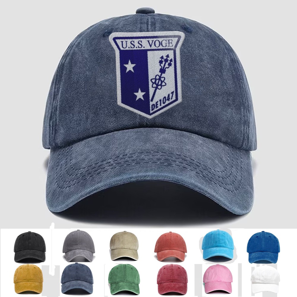 Custom Embroidered Hat USN USS Voge DE1047, Veteran Cap, Trucker Hat, Gift Idea