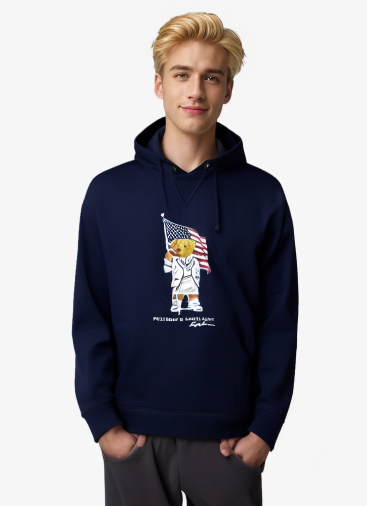 Polo Ralph Lauren USA American Flag Bear Hoodie Sweatshirt Sweater NWT Men’s
