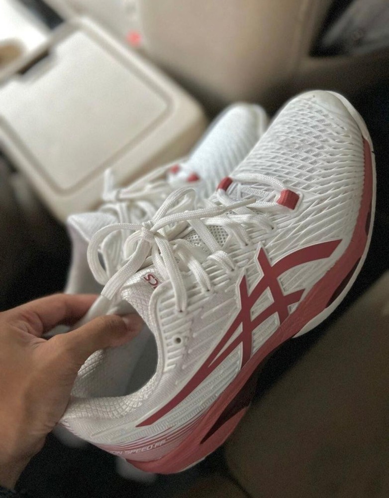 ASICS Solution Speed FF 2 Women's Tennis Shoes White Light Garnet Size US 9