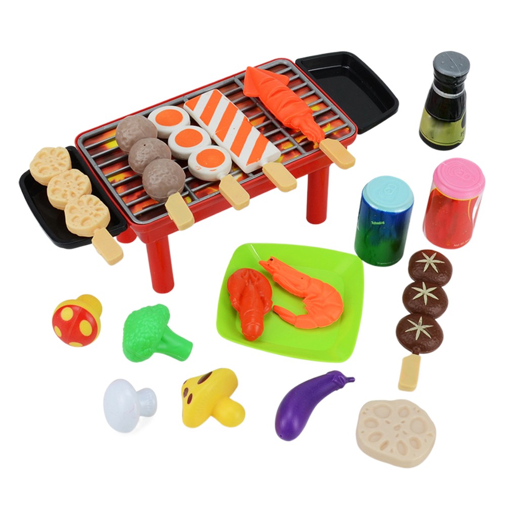 NEW Toddler Children Food Cooking Kitchen Set Toy BBQ Grill For Kid Pretend Play