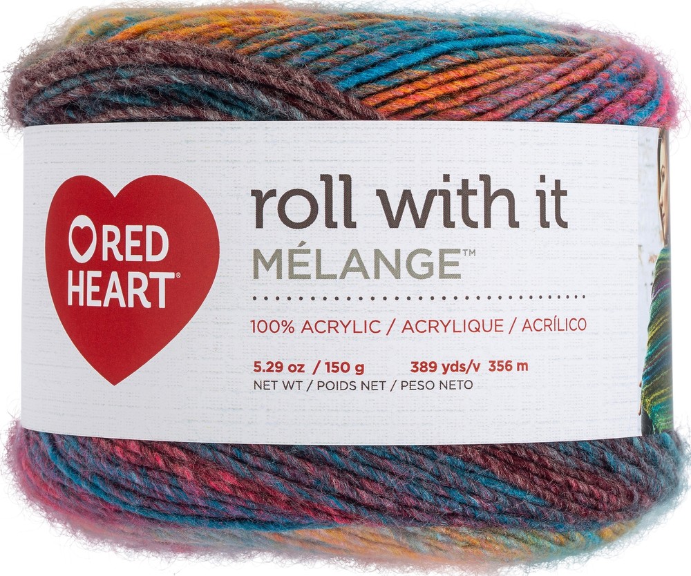 Red Heart Yarn Roll With It Melange Show Time Pack of 1 Skein