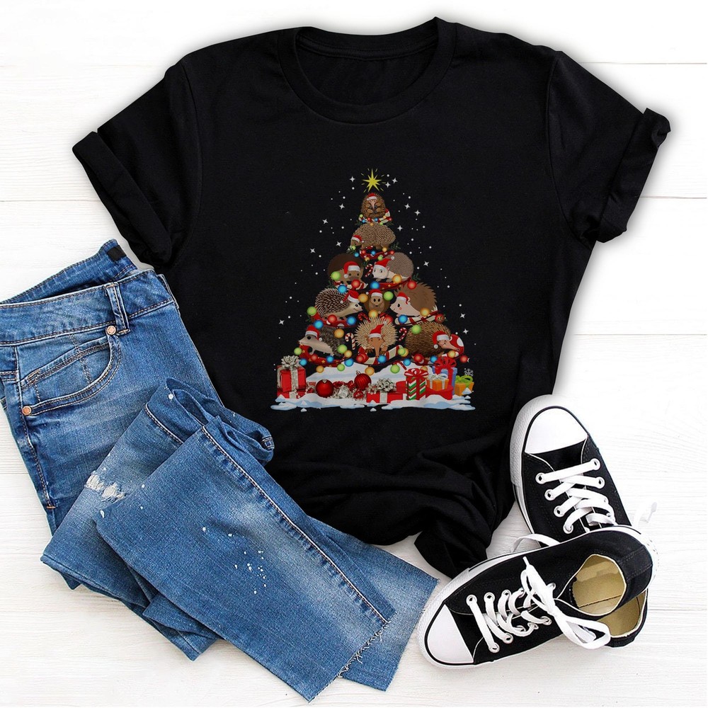 Funny Hedgehog Christmas Tree Shirt T-Shirt