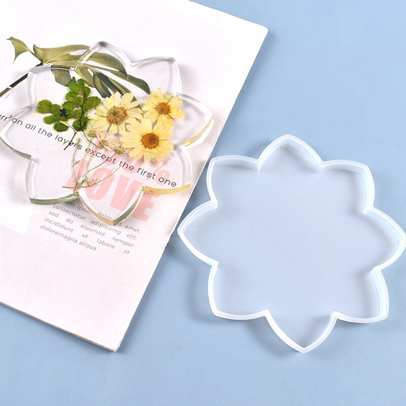 Crystal Epoxy Resin Lotus Coaster Silicone Mold DIY Craft Mat Pad Making Too*a5