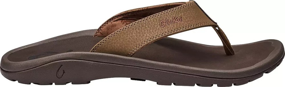 OluKai Ohana Mens Sandals in Tan Dark Java Comfortable Beach Footwear