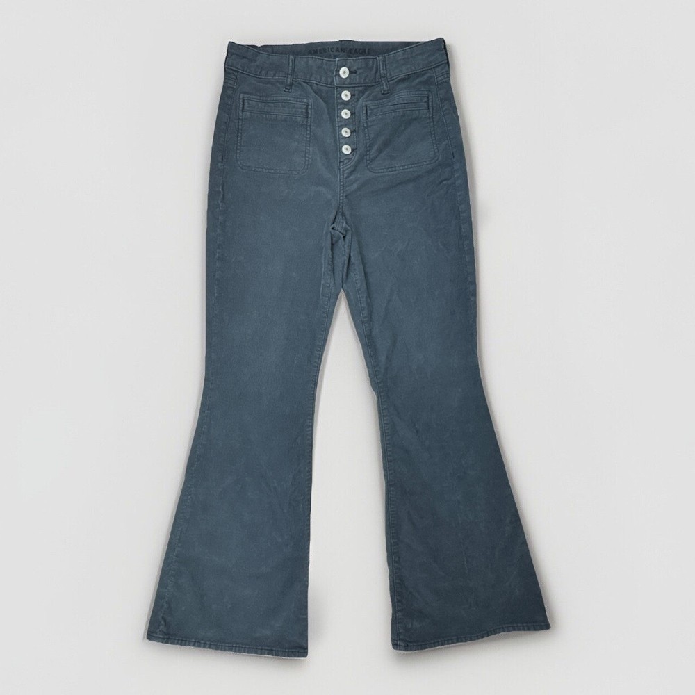 American Eagle Flare Corduroy Jeans Women’s 8 Stretch Super Hi-Rise 70's