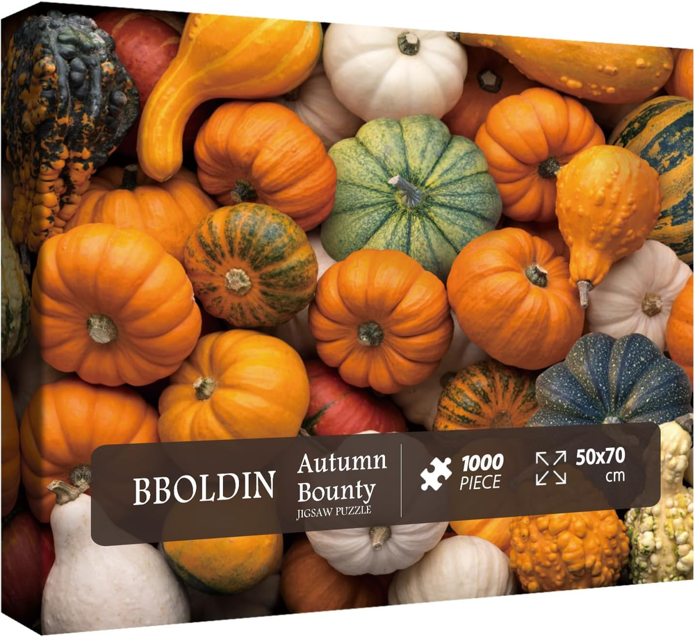 Autumn Pumpkin Puzzle for Adult 1000 Piece, Thanksgiving Harvest Fall Puzzle 100