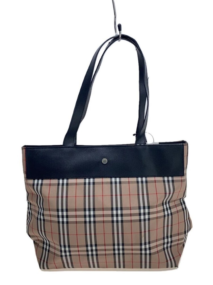 BURBERRY LONDON ◆tote bag/canvas/beige/nova check//