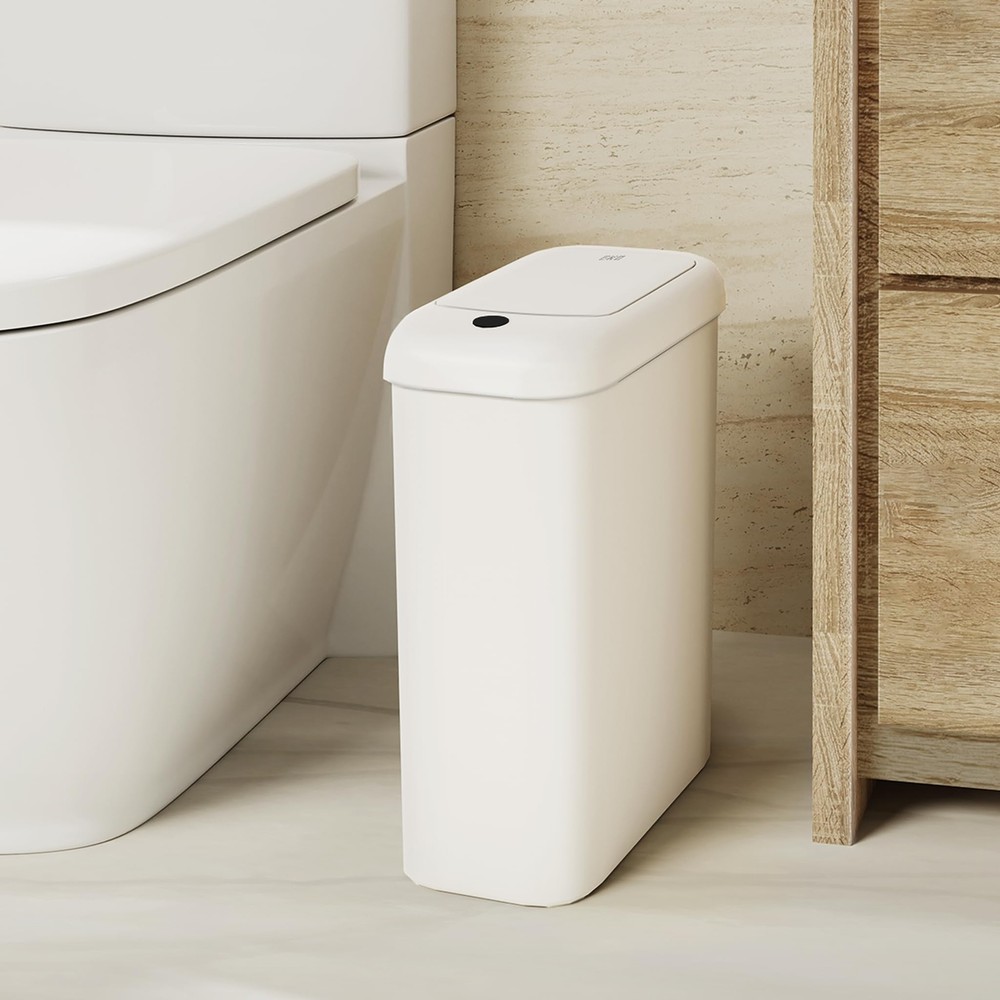 Automatic Bathroom Trash Can with Lid, 2.6 Gallon Slim Touchless Bathroom Gar...