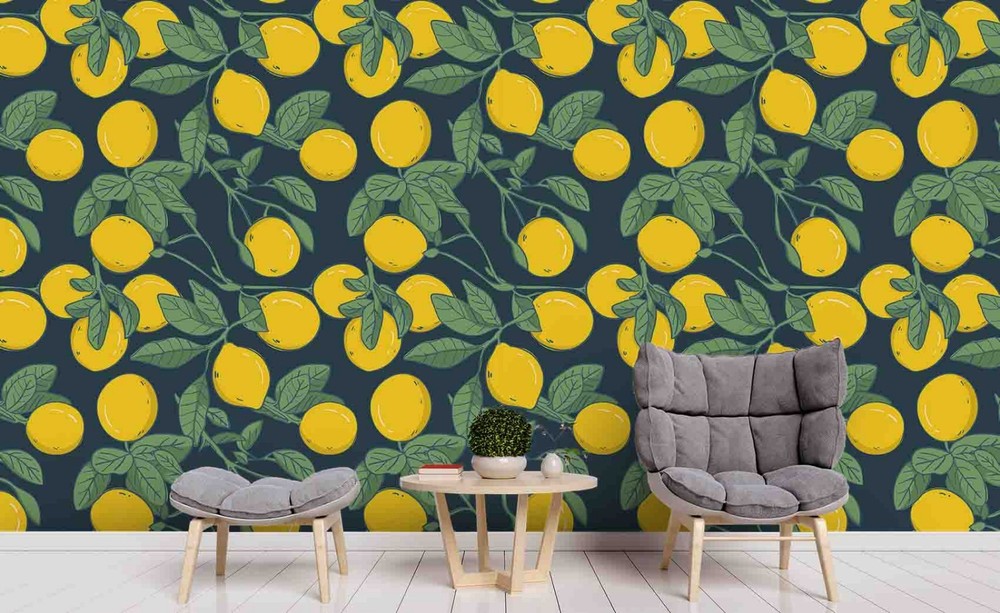 3D Fruit Leaves Pattern Wall Murals Wallpaper Murals Wall Sticker