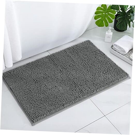 Grey 20x32 Ultra Soft Absorbent Non-Slip Bathroom Rug