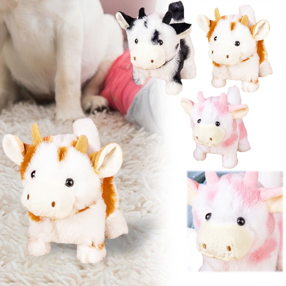 Soft Cow Plush Toy with Motion and Sound for Kids