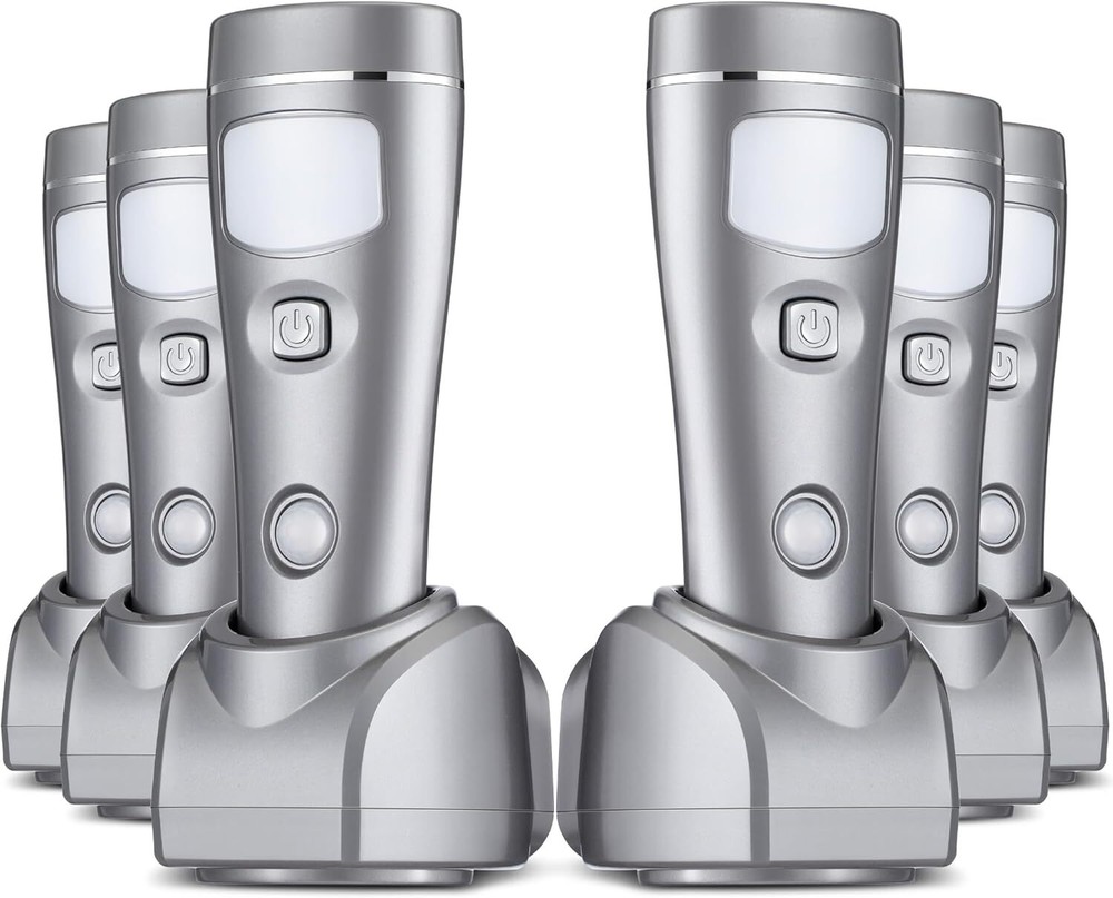 6 Pack LED Emergency Lights fo... 4 in 1 LED Rechargeable Plug in Flashlights