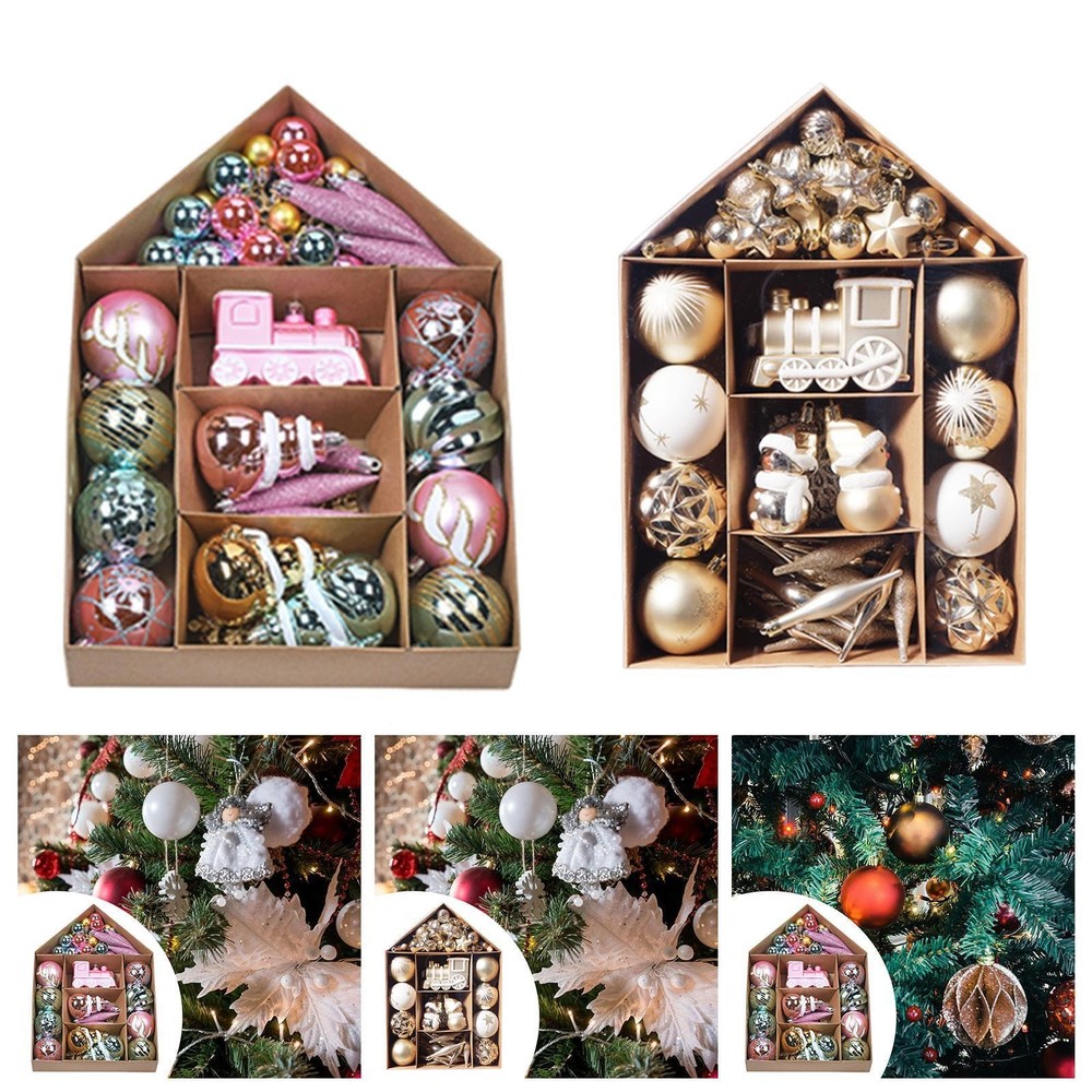 70 Pieces Christmas Hanging Balls Decorative Shatterproof Baubles Assorted Bulbs