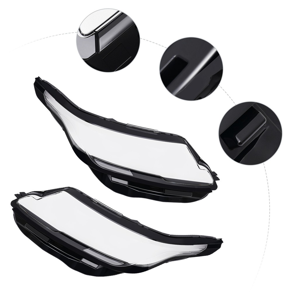 Left & Right Side Headlight Clear Lens Cover For Range Rover Velar 2017-2024