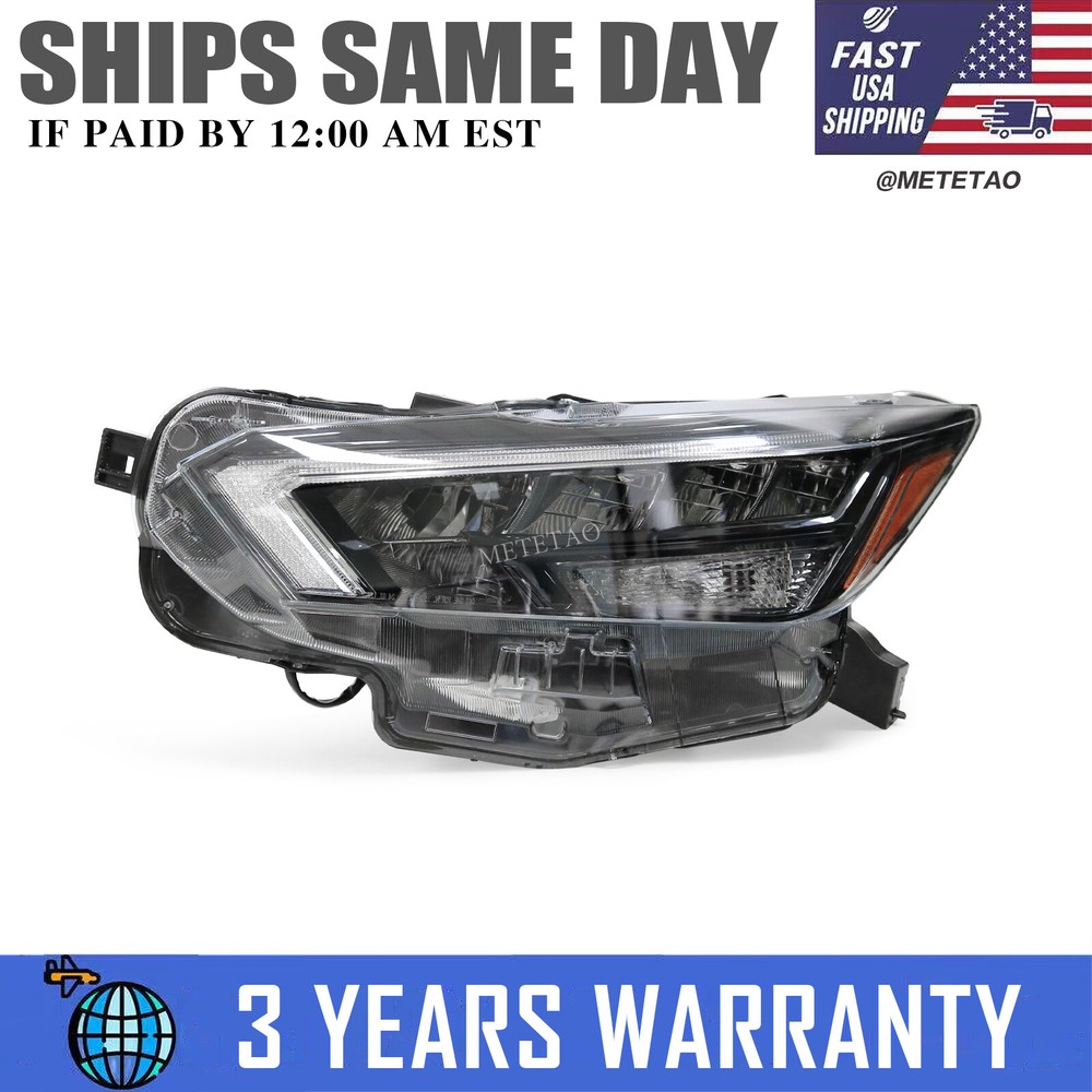 2020-2021 Nissan Versa Left Driver Side LED Headlight Black Housing