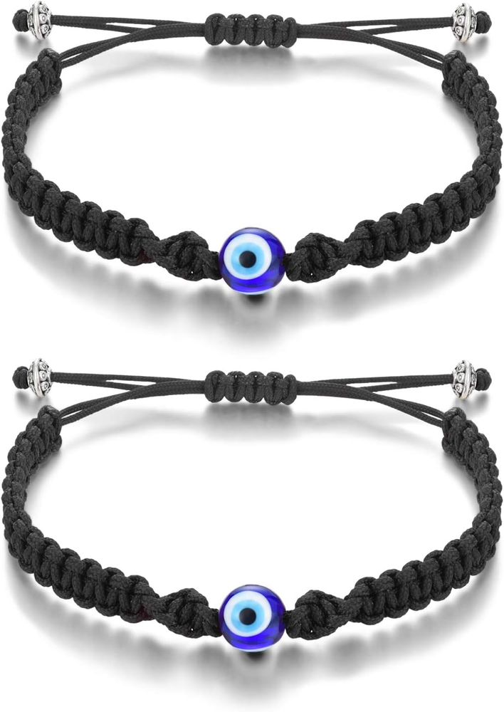 Big Evil Eye Adjustable Bracelet Kabbalah Red String Amulet Nazar for Family Cou