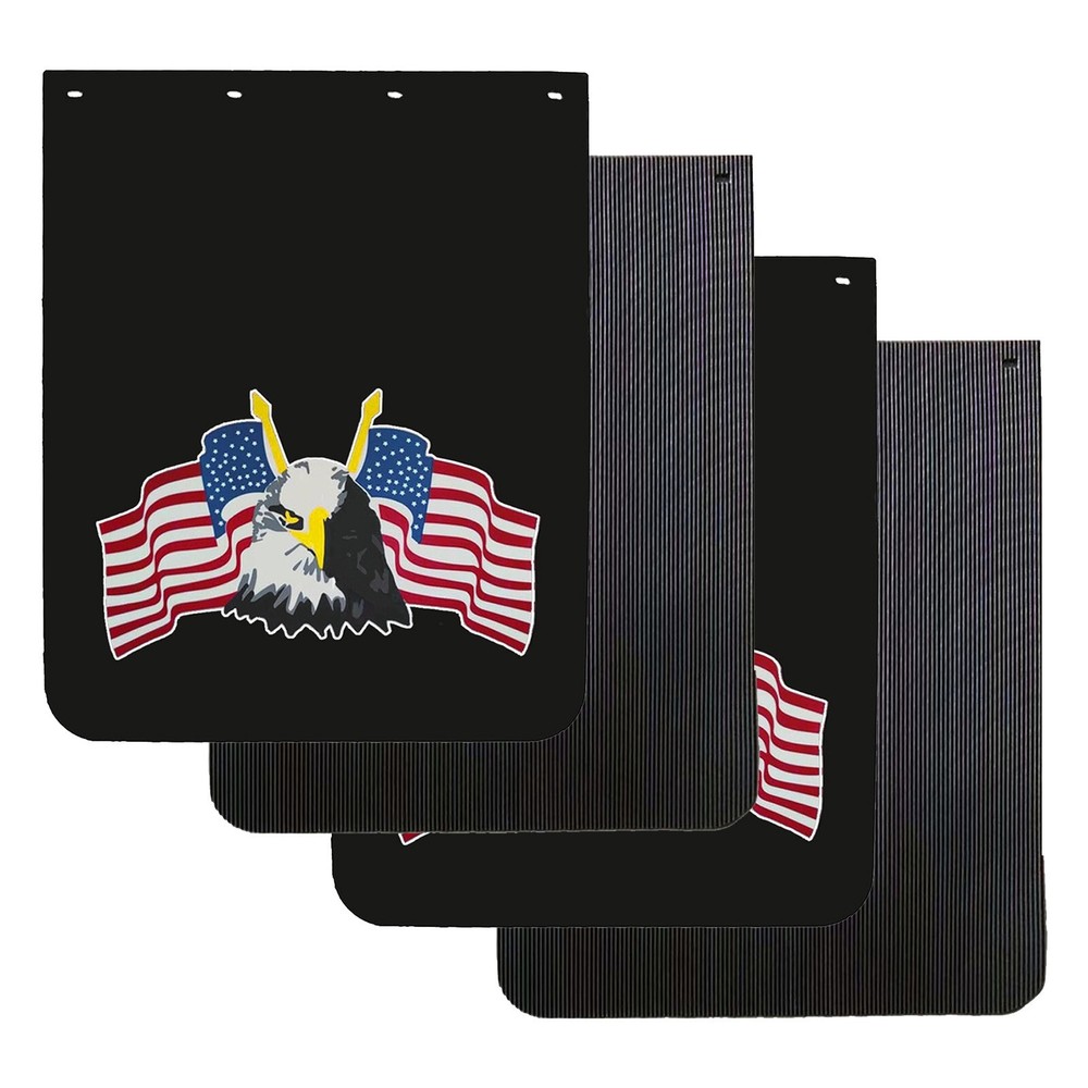 Black Mud Flaps 24x30x1/5 Inch Thick Heavy Duty Semi Truck Trailer Mudflaps 4PCS