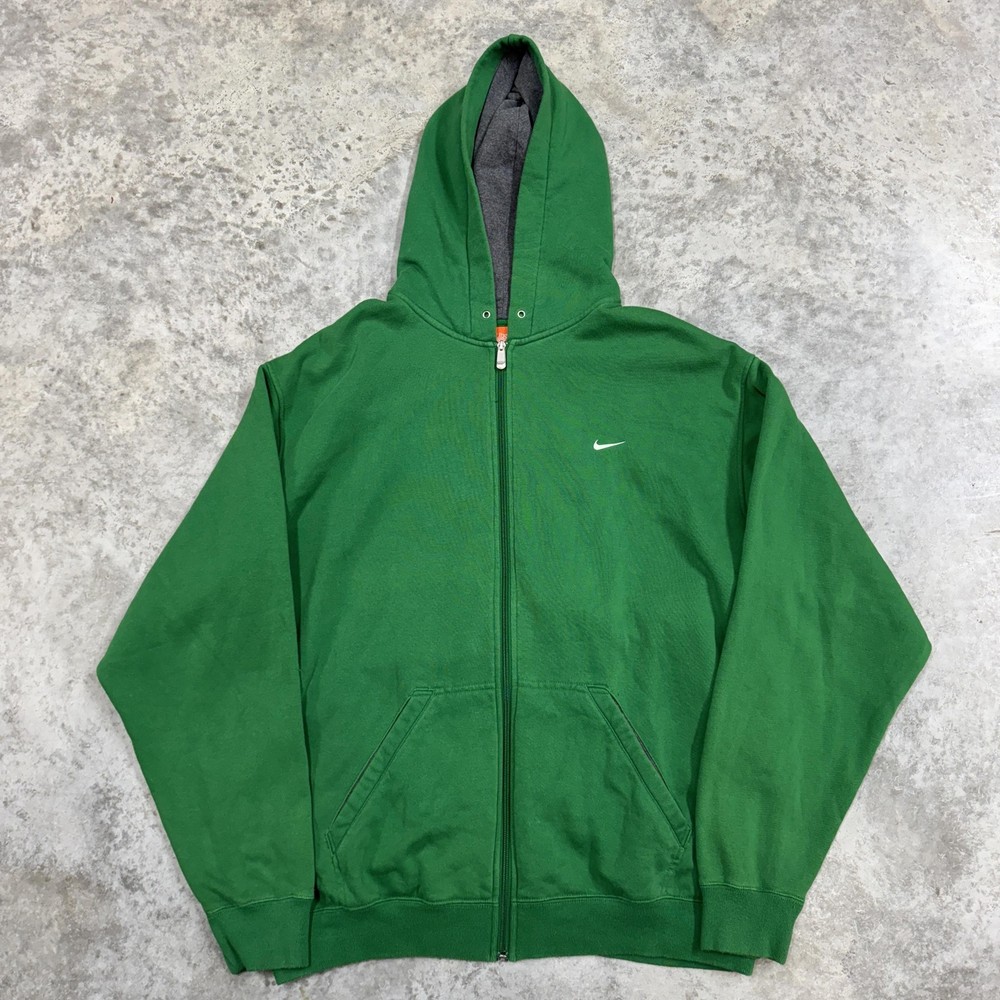 Vintage Nike Hoodie Mens XXL Green Full Zip Athletic Dept Sweatshirt Jacket