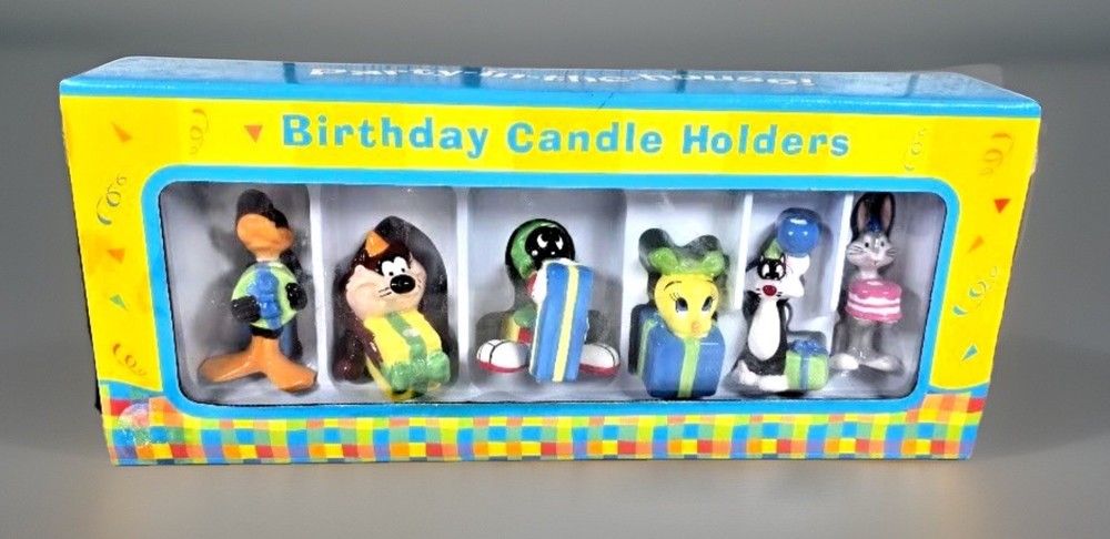 Looney Tunes Birthday Candle Holders Daffy Tweety Bugs Bunny Sylvester Taz 90s