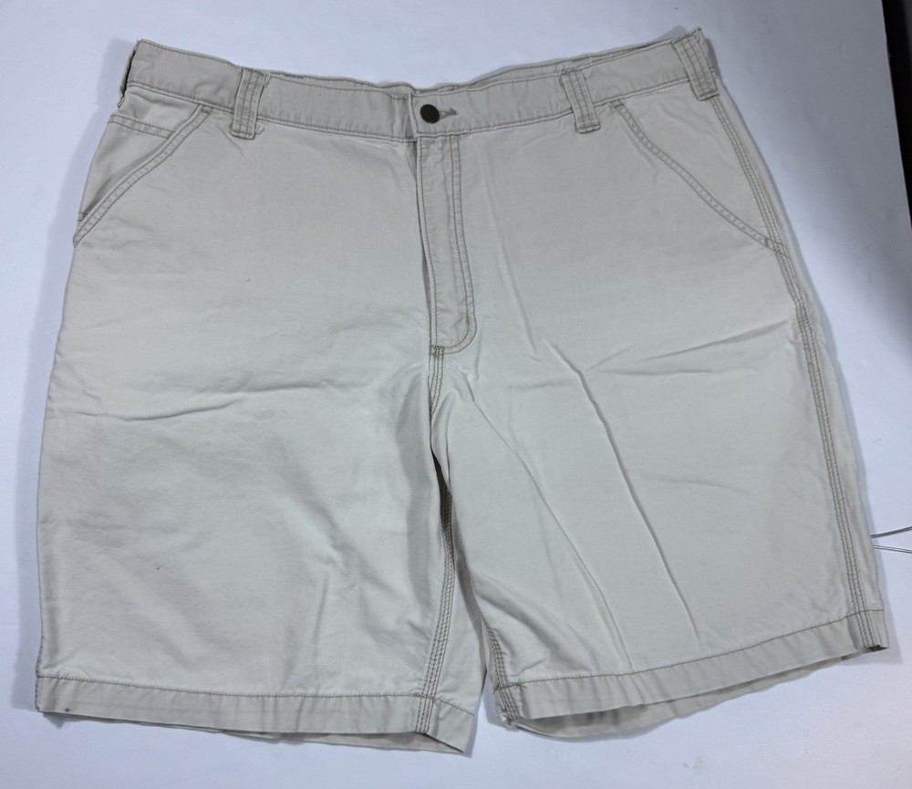 Carhartt Men's Beige Rugged Flex Relaxed Fit Canvas Work Shorts, Size 40