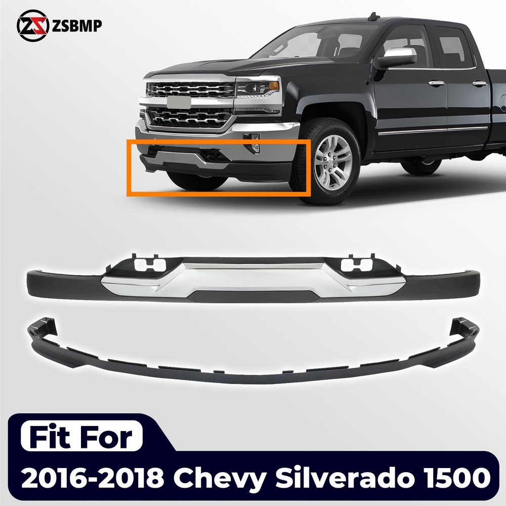 For 2016-2018 Silverado 1500 Front Bumper Valance & Skid Plate w/ Air Deflector