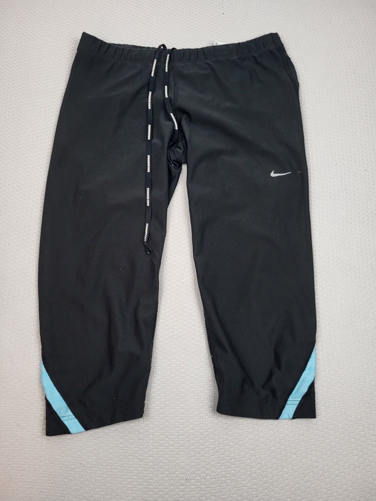 Nike Womens Large Black Performance Running Yoga Training Crop Pants
