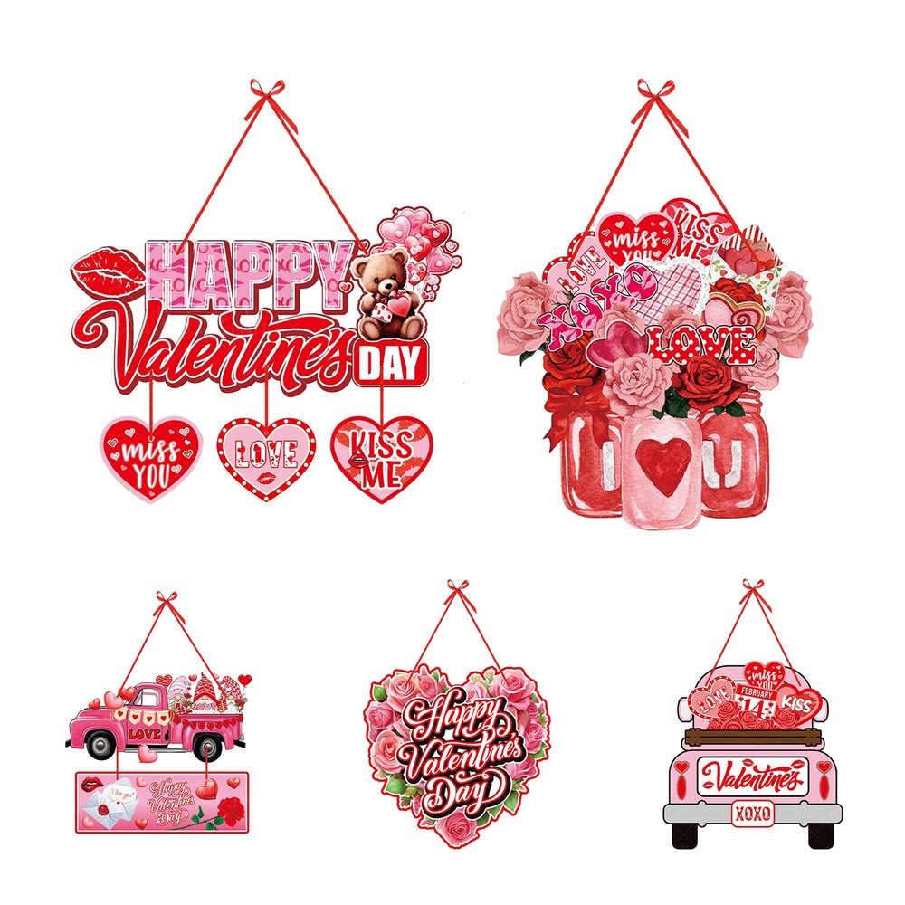 Valentine's Day Wooden Door Hanger - Lovely & Sturdy Welcome Sign