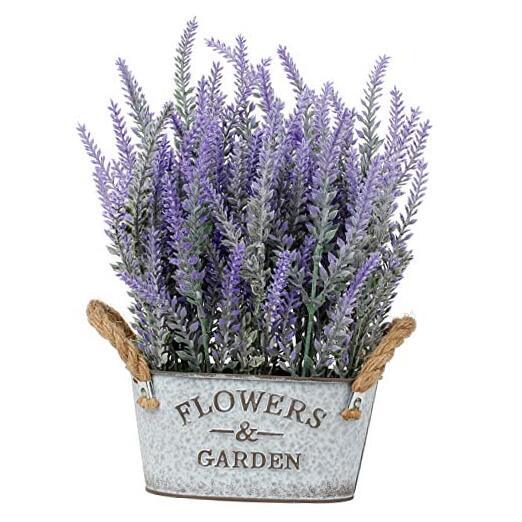 Artificial Lavender Bouquet 11.8 Inch Faux Floral Decor