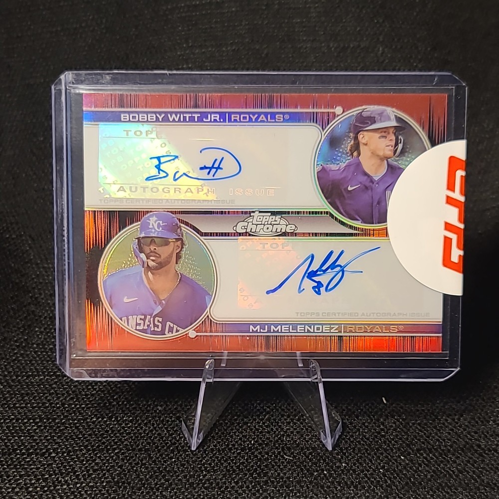 Bobby Witt Jr & MJ Melendez 2022 Topps Chrome Sonic Red 5/5 Auto RC #DA-WM
