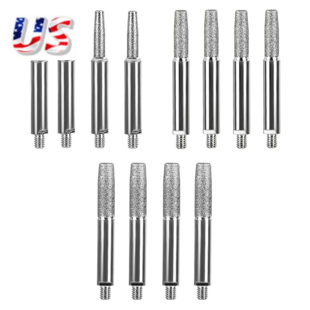 12Pcs Carborundum Burr Set for Hand Crank Chain Saw Sharpening and Grinding