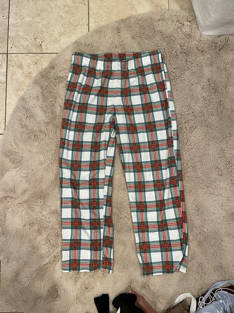 Red/white/green/black plaid pajama pants - super soft, comfy, size L, excellent condition