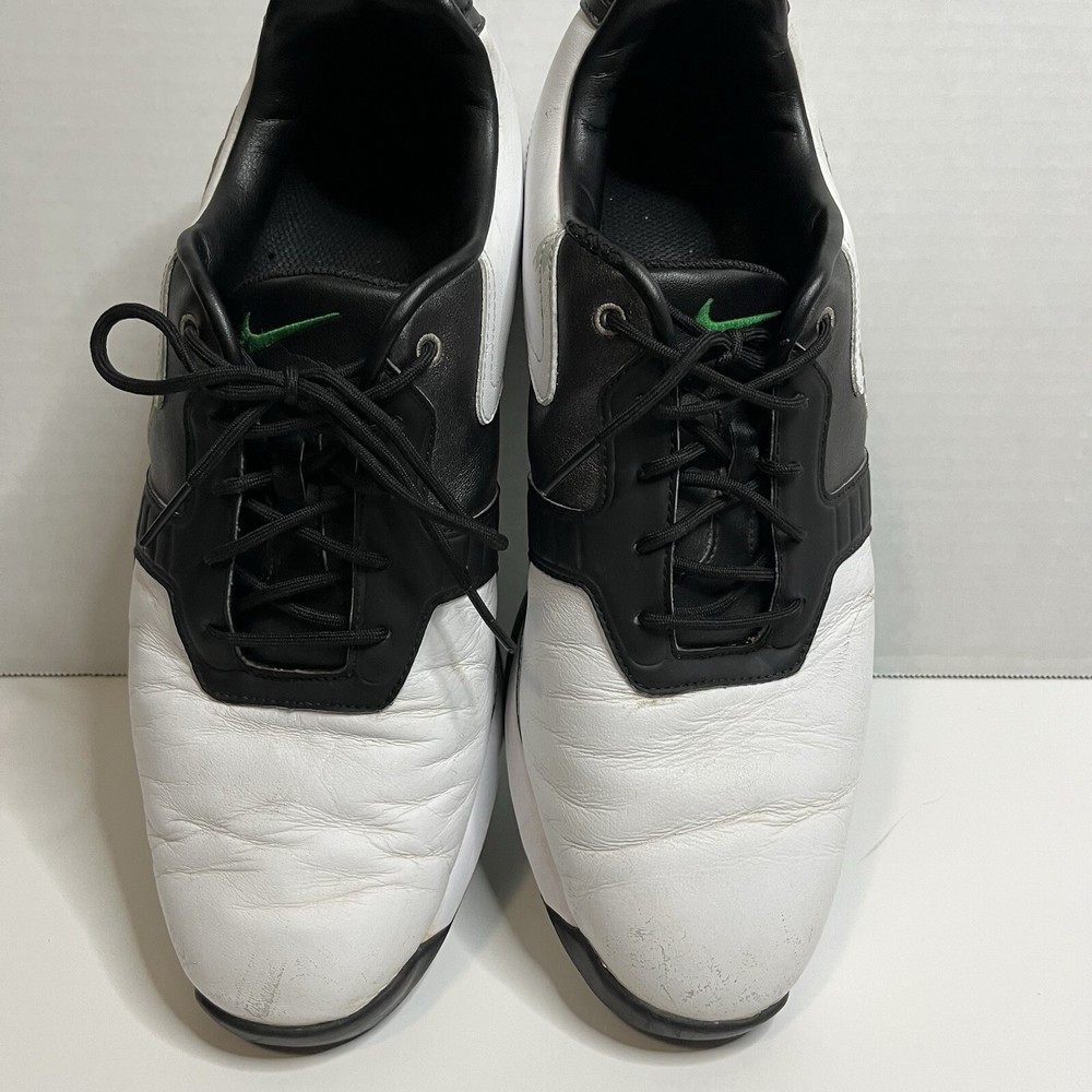 Men’s Nike Air Academy II Golf Shoes Size 10  Black White GreenM odel 483248-102