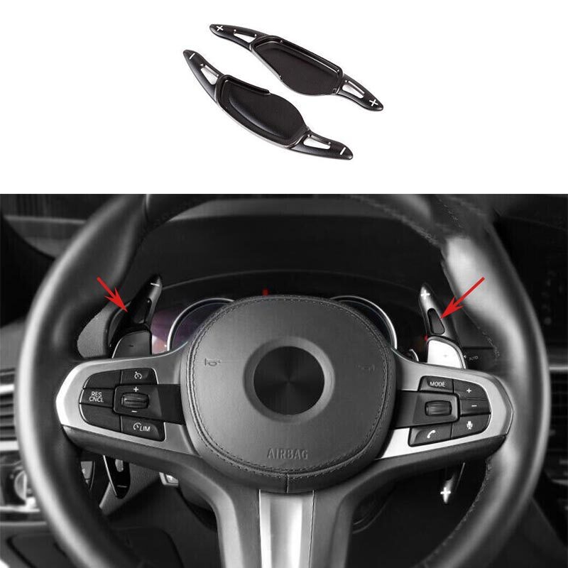Aluminum Black For BMW 5 Series G30 Steering Wheel Shift Paddles Switch 2018-22
