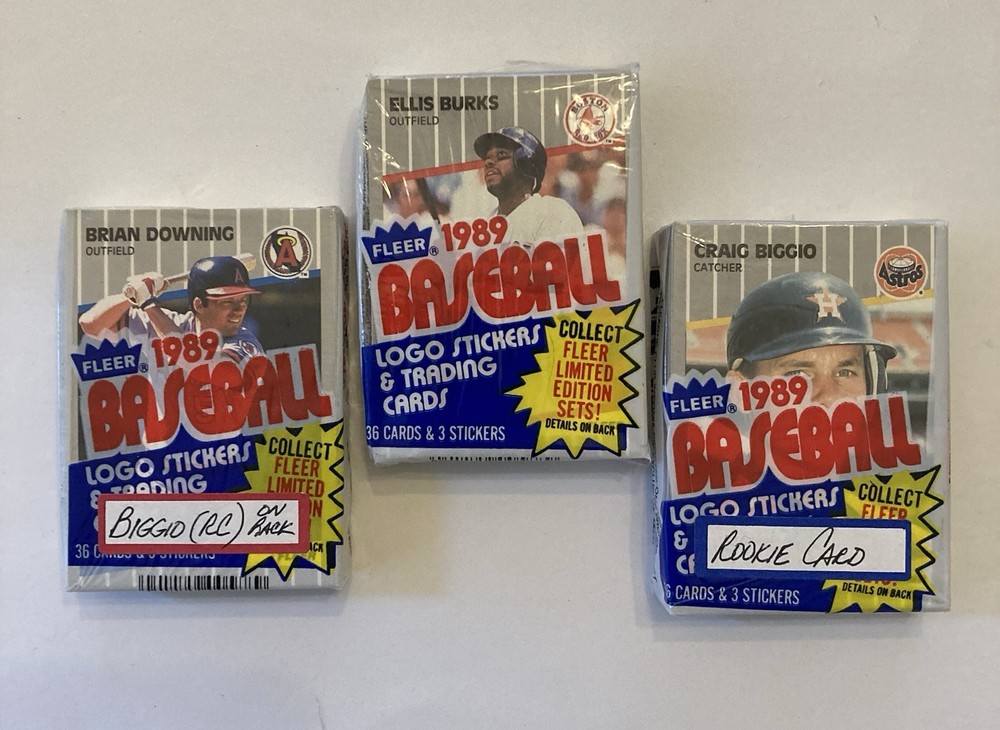 1989 Fleer MLB Logo Stickers & Trading Cards Lot Of 3 Packs Factory Sealed